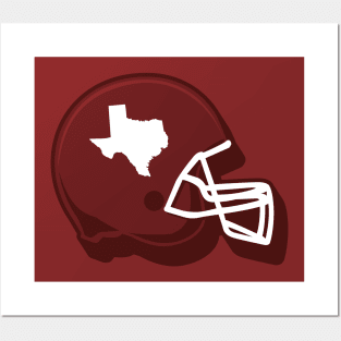 Texas Outline Football Helmet Posters and Art